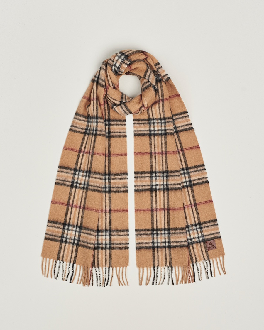Herre | Amanda Christensen | Amanda Christensen Merino Wool Check Scarf Beige