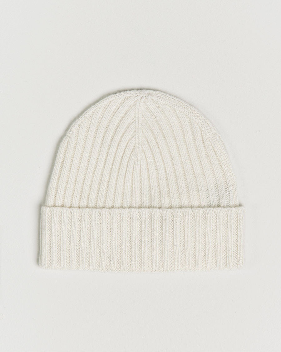 Herre | Amanda Christensen | Amanda Christensen Rib Knitted Cashmere Cap Cream