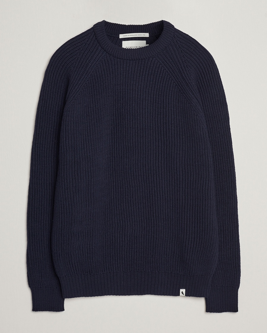 Herre | Peregrine | Peregrine Ford Knitted Wool Jumper Navy