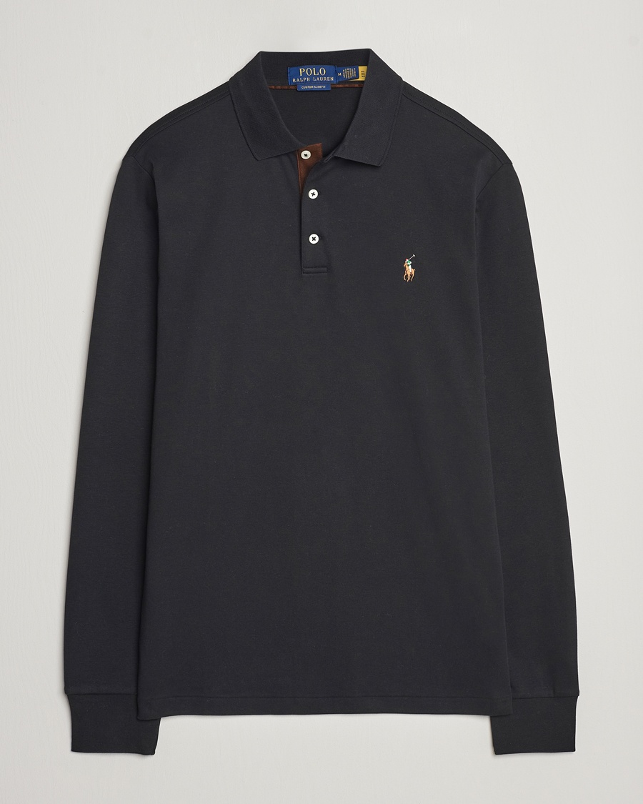 Herre | Polo Ralph Lauren | Polo Ralph Lauren Pima Cotton Custom Fit LS Polo Polo Black