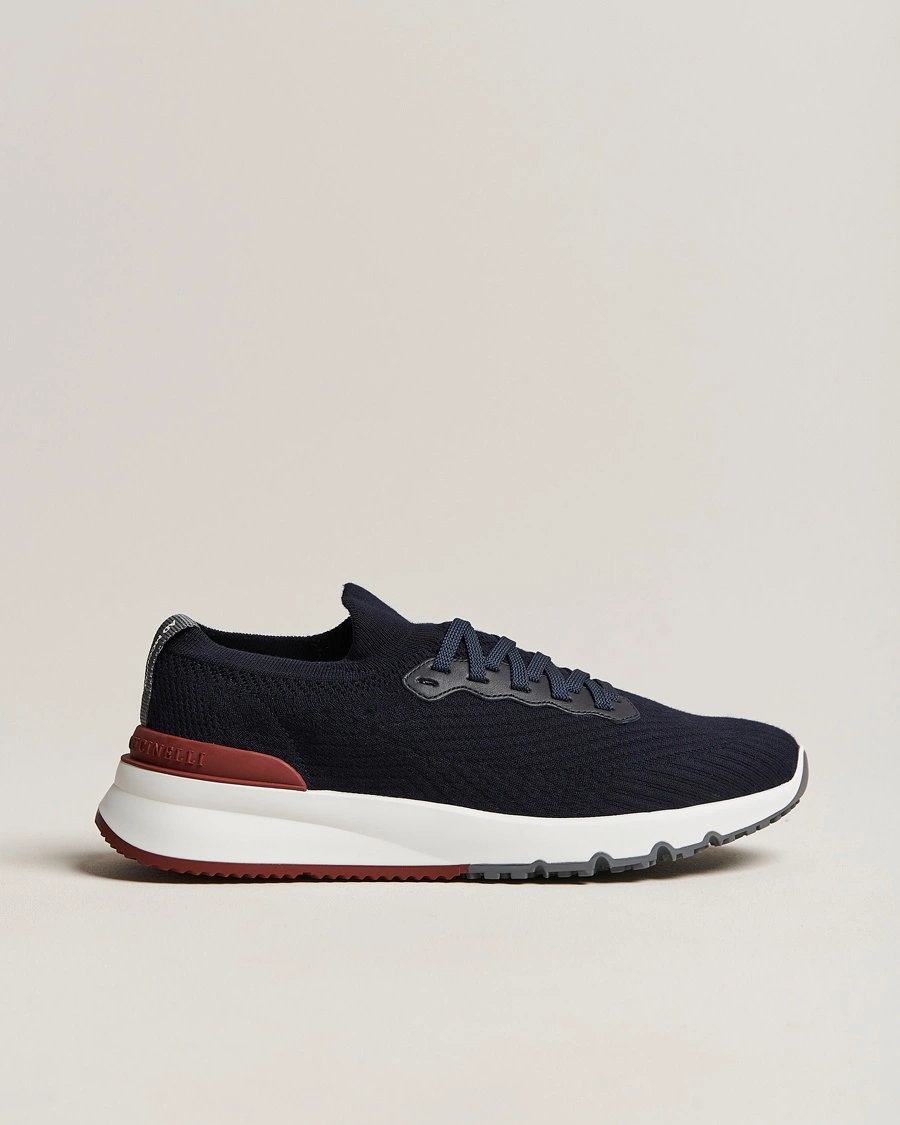Brunello Cucinelli Mesh Running Sneakers Navy – Blå