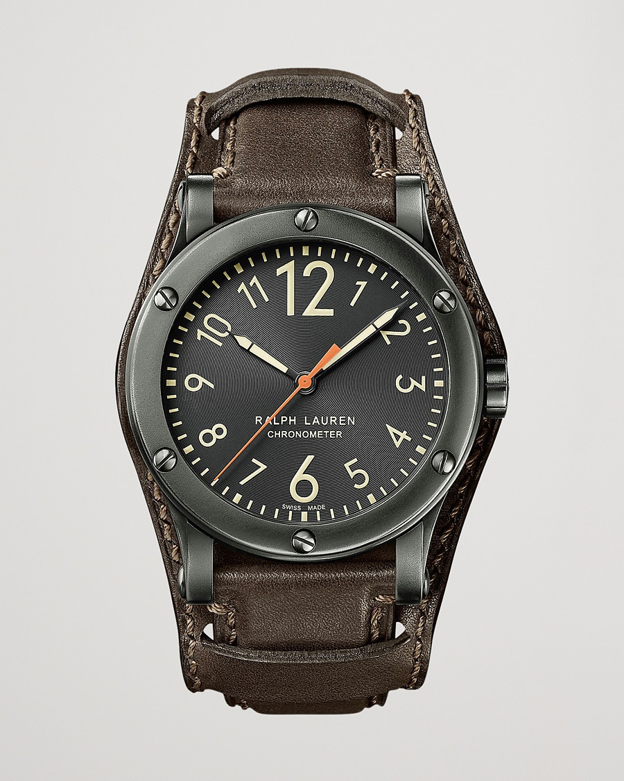 Herre | Polo Ralph Lauren | Polo Ralph Lauren 45mm Safari Chronometer Black Steel/Calf Strap