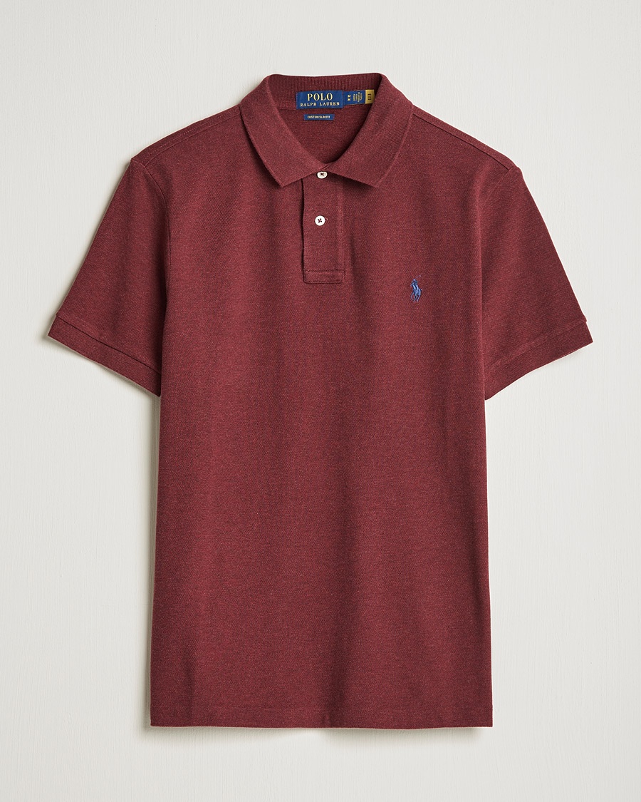 Herre | Polo Ralph Lauren | Polo Ralph Lauren Custom Slim Fit Polo Spring Wine Heather