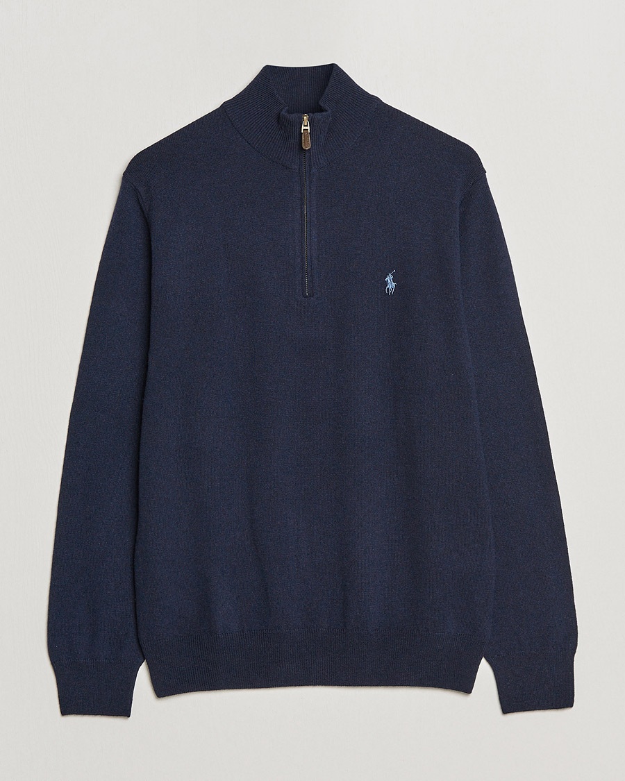 Herre | Polo Ralph Lauren | Polo Ralph Lauren Merino Half-Zip Sweater Hunter Navy