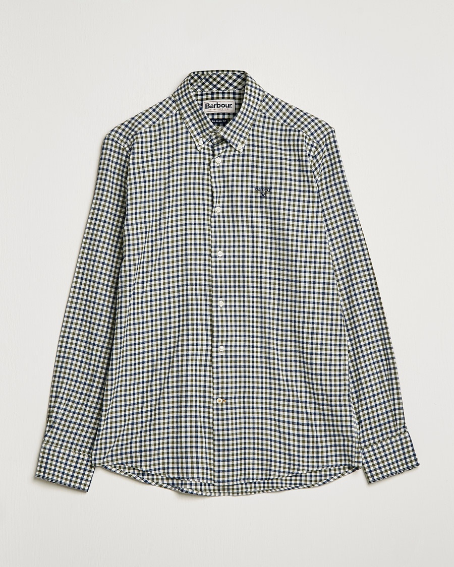 Barbour Lifestyle Finkle Gingham Flannel Shirt Olive – Grønn