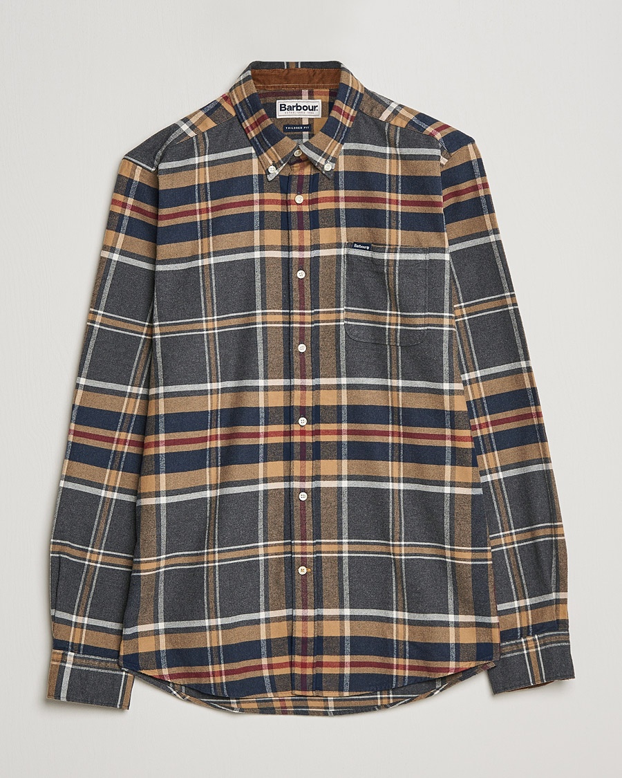 Barbour Lifestyle Ronan Flannel Check Shirt Grey Marl – Grå