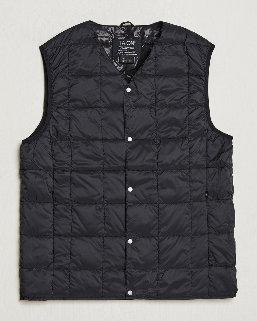 Herre | TAION | TAION V-Neck Lightweight Down Vest Black