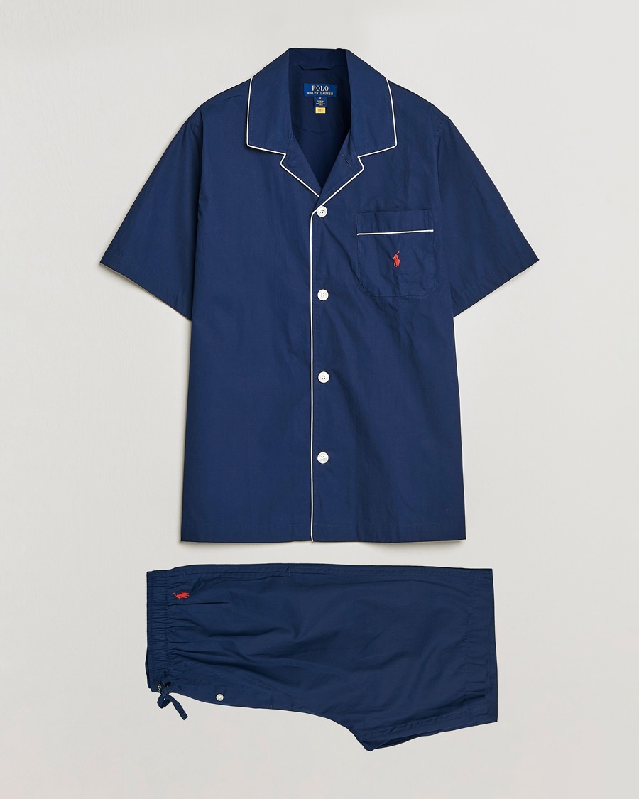 Herre | Polo Ralph Lauren | Polo Ralph Lauren Cotton Short Pyjama Set Solid Navy