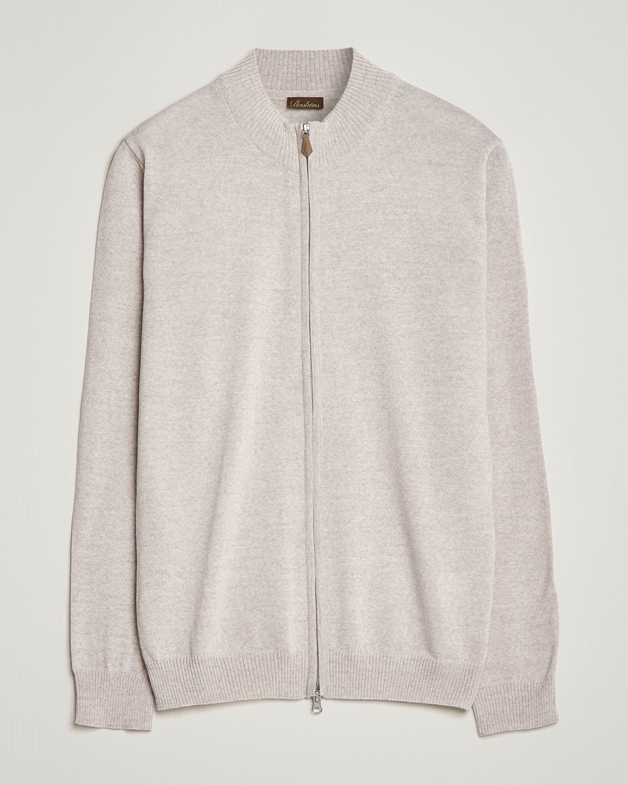 Herre | Stenströms | Stenströms Merino Full Zip Beige