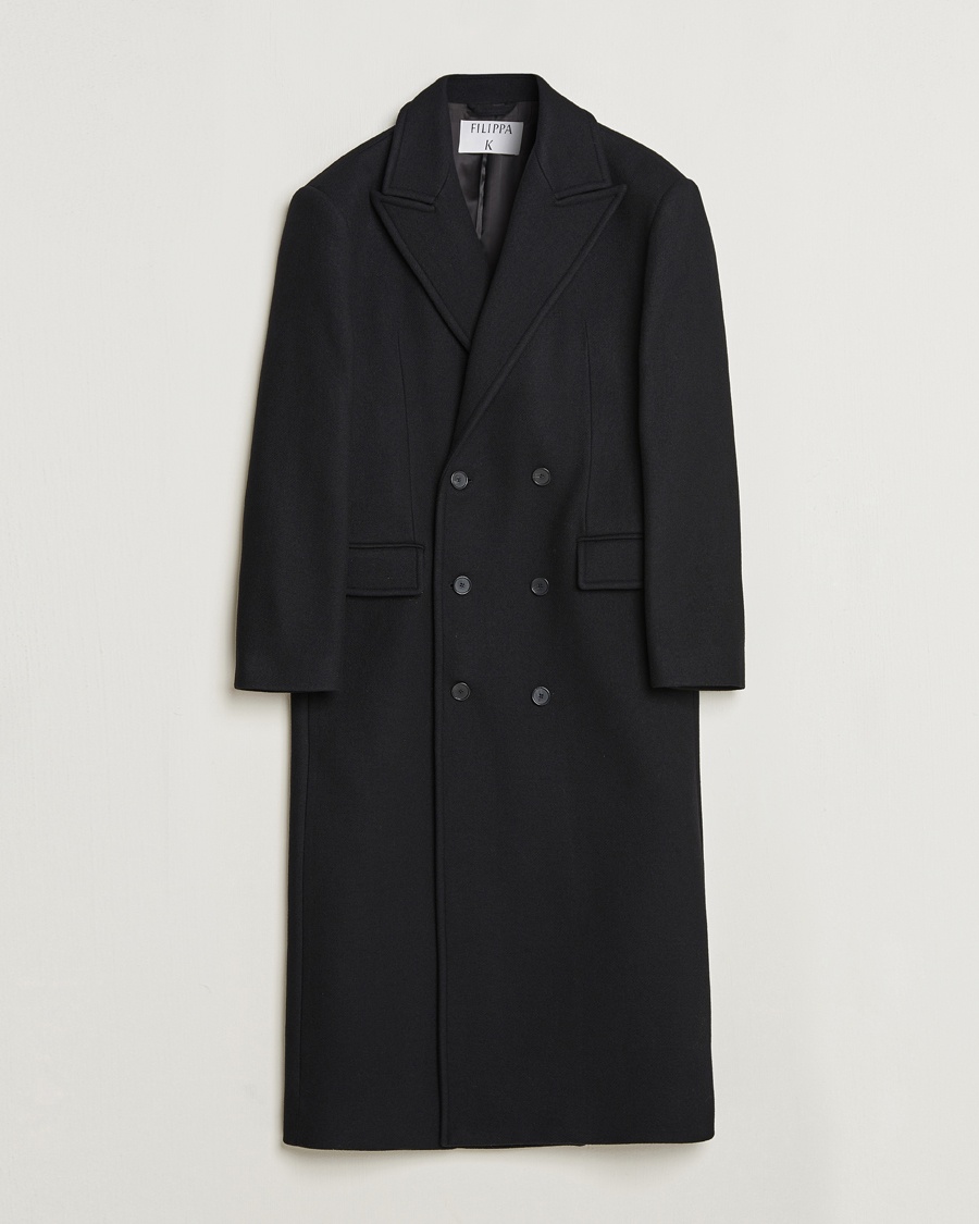 Herre | Filippa K | Filippa K Damian Double Breasted Wool Coat Black