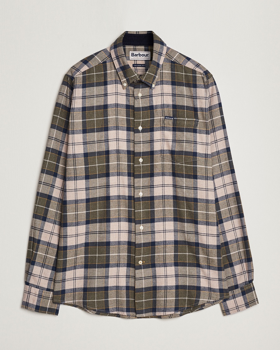 Herre | Barbour Lifestyle | Barbour Lifestyle Flannel Check Shirt Forest Mist