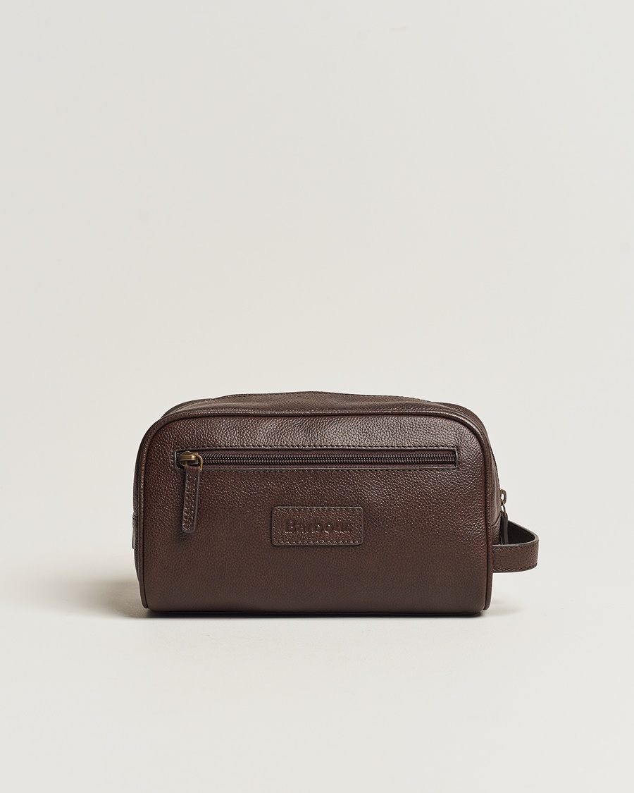 Herre | Barbour Lifestyle | Barbour Lifestyle Leather Washbag Brown