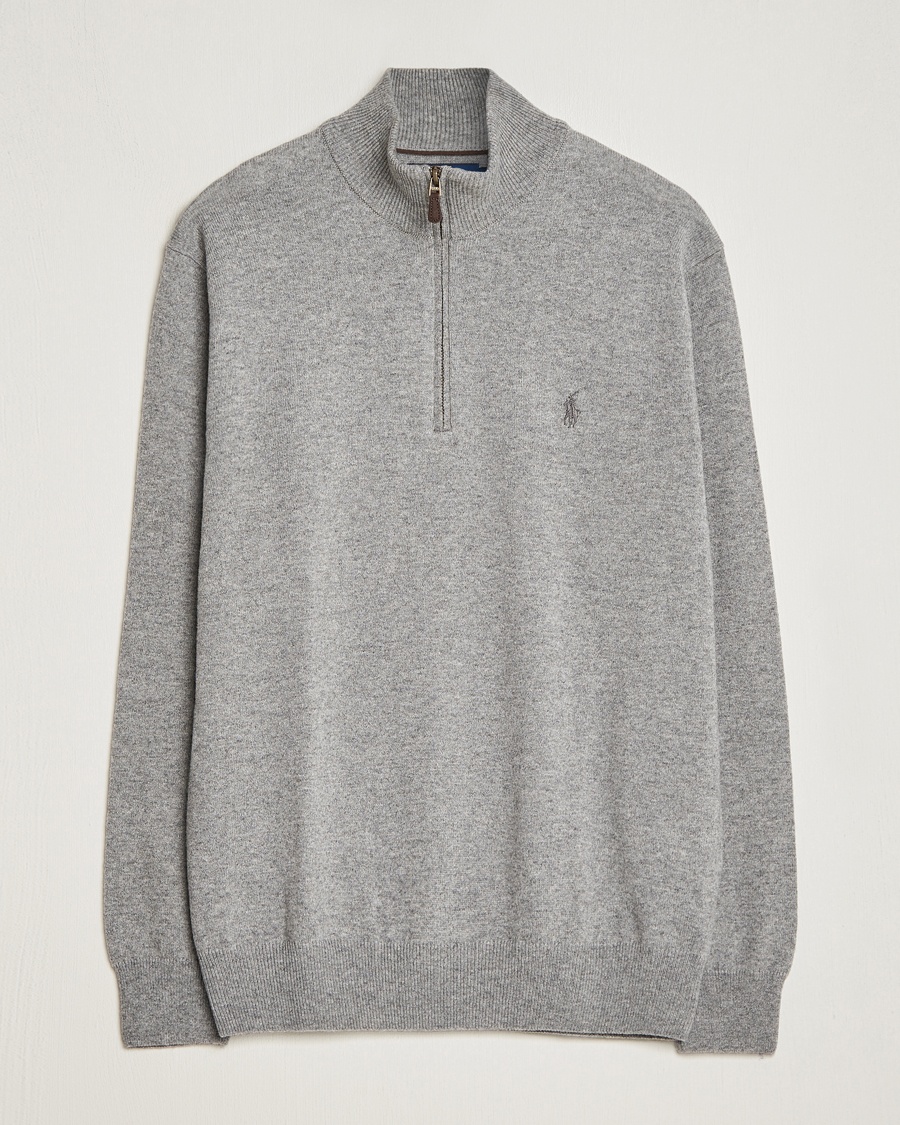Herre | Polo Ralph Lauren | Polo Ralph Lauren Merino Half-Zip Sweater Fawn Grey Heather