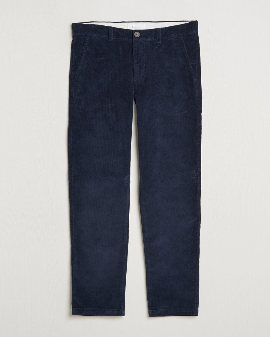 Herre | KnowledgeCotton Apparel | KnowledgeCotton Apparel Chuck Regular Cord Trousers Night Sky