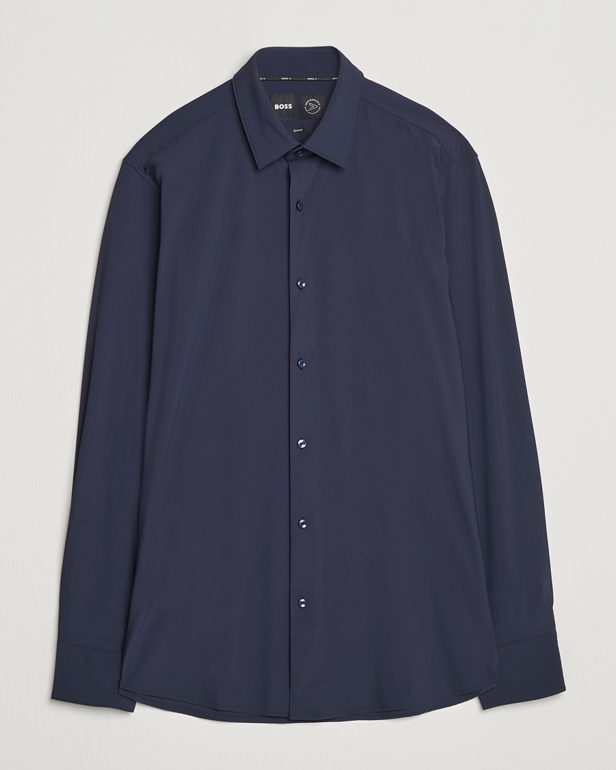 Herre | BOSS BLACK | BOSS BLACK Hank 4-Way Stretch Shirt Dark Blue