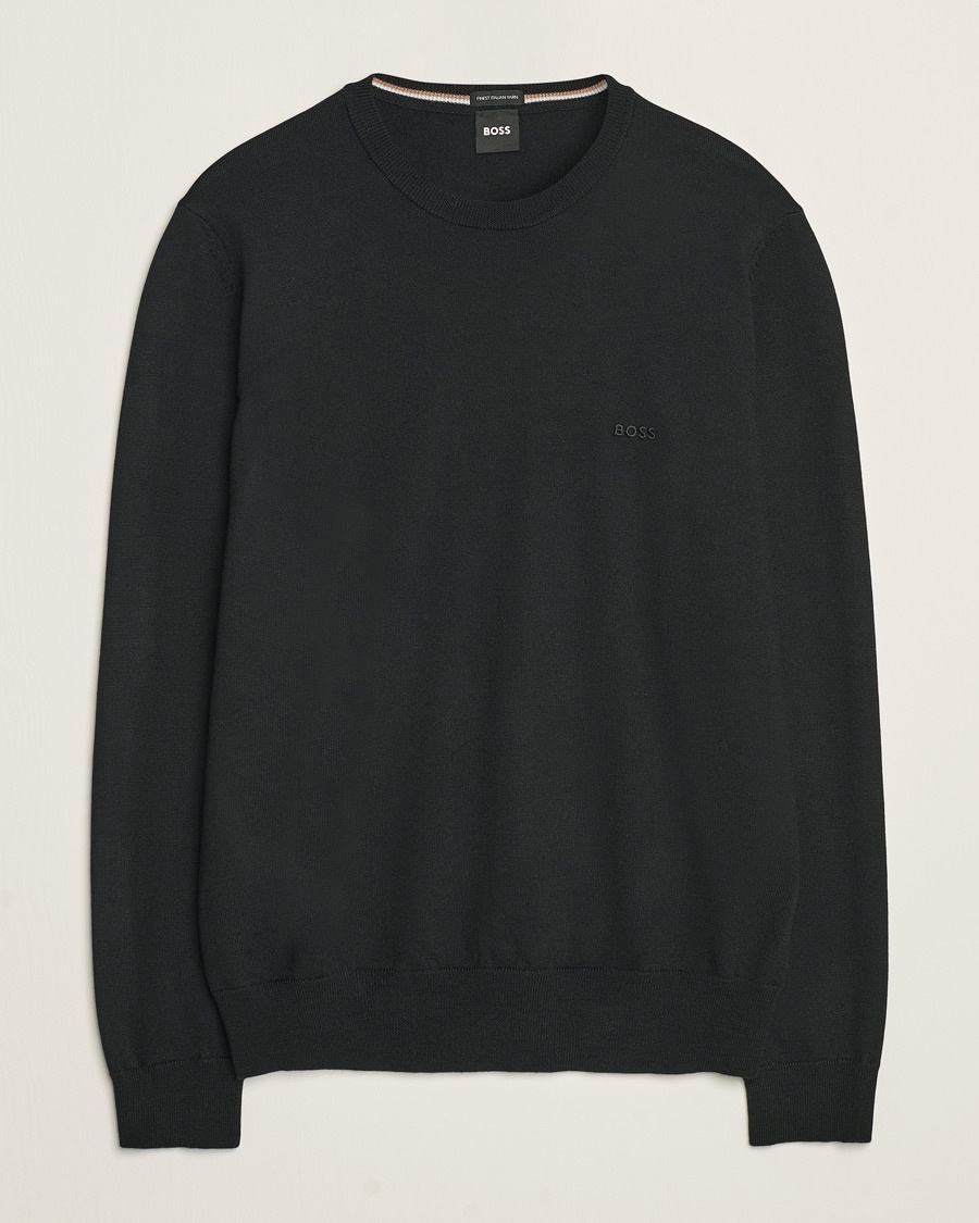 Herre | BOSS BLACK | BOSS BLACK Botto Merino Knitted Pullover Black