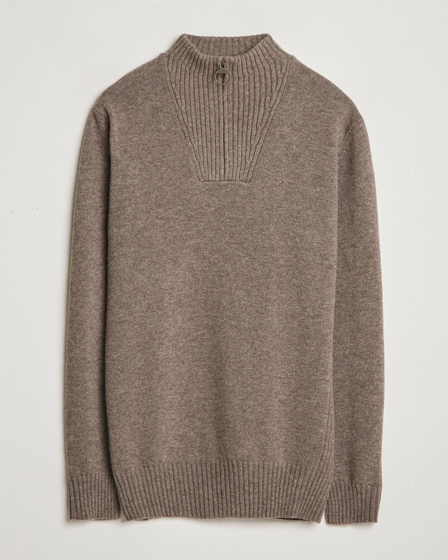 Barbour Lifestyle Essential Lambswool Half Zip Dark Stone – Beige