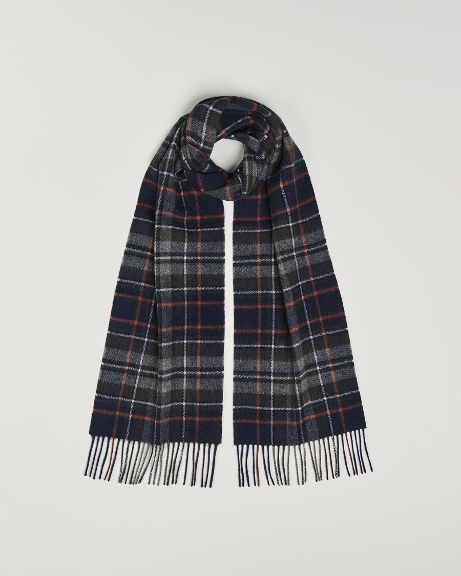 Herre | Barbour Lifestyle | Barbour Lifestyle Lambswool/Cashmere New Check Tartan Navy/Dark Ginger
