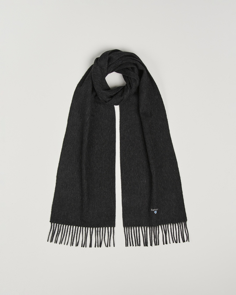 Barbour Lifestyle Plain Lambswool Scarf Charcoal – Grå