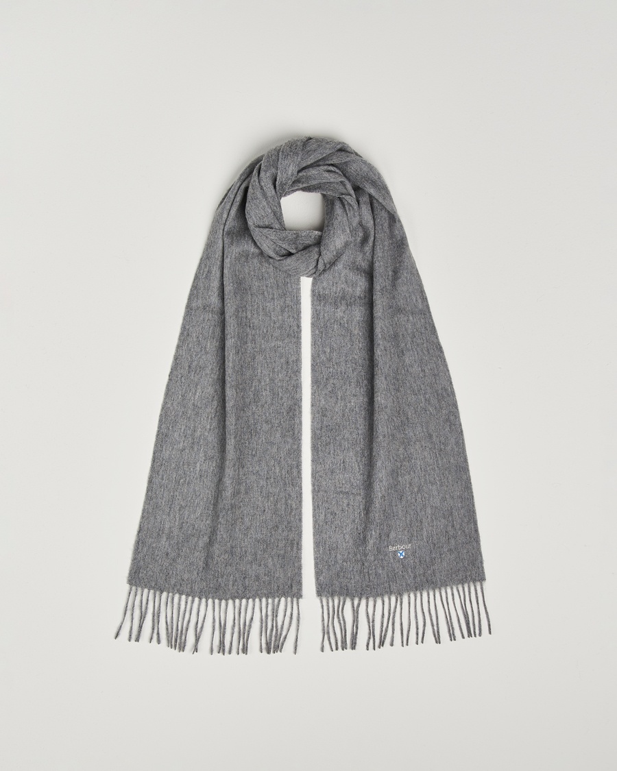 Herre | Barbour Lifestyle | Barbour Lifestyle Plain Lambswool Scarf Light Grey Marl