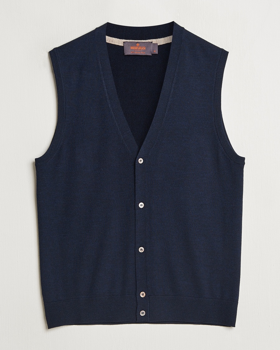Herre | Morris | Morris Merino Slipover Vest Navy