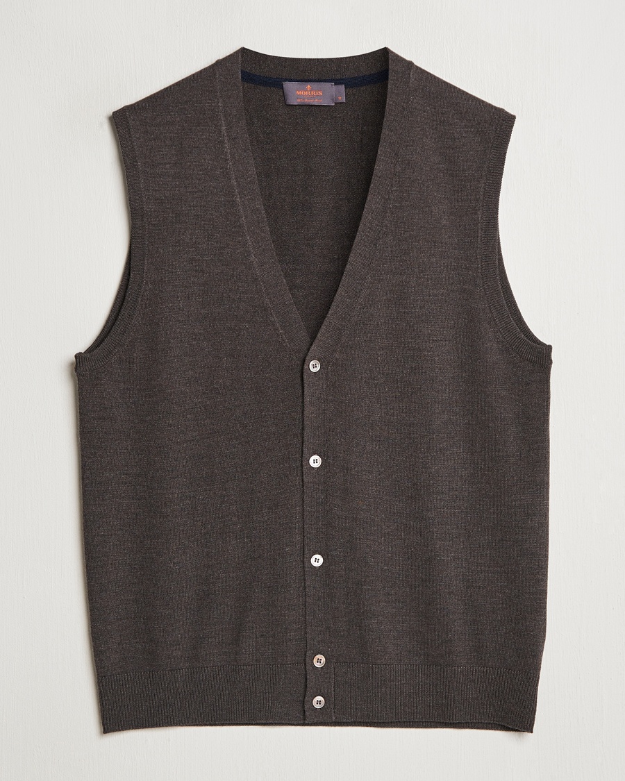 Herre | Morris | Morris Merino Slipover Vest Brown