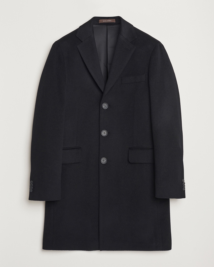 Herre | Oscar Jacobson | Oscar Jacobson Sylar Wool/Cashmere Coat Black