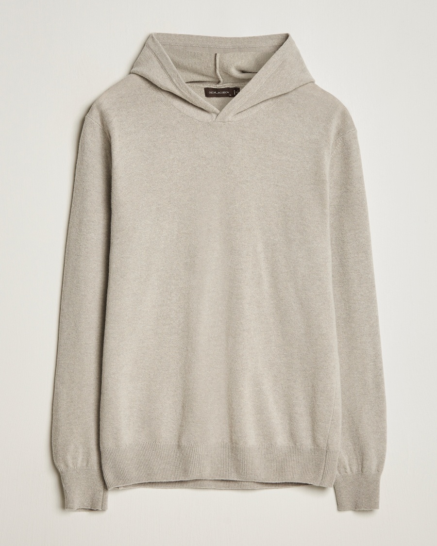 Herre | Oscar Jacobson | Oscar Jacobson Pascal Wool/Cashmere Hoodie Beige
