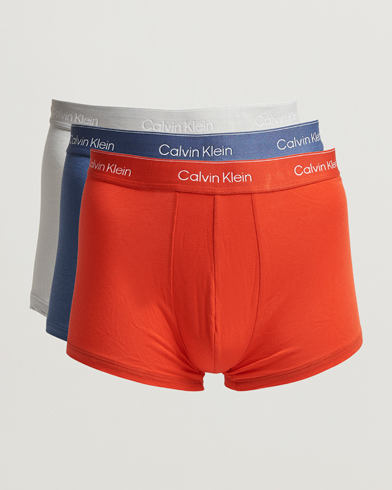 Herre | Calvin Klein | Calvin Klein 3-Pack Icon Cotton Stretch Low Rise Trunk Blue/Grey/Red