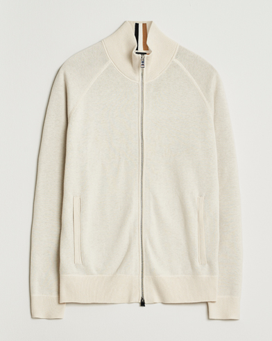 Herre | BOSS BLACK | BOSS BLACK Idino Knitted Full Zip Open White