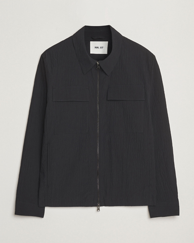 NN07 Alban Seersucker Shirt Jacket Black – Svart