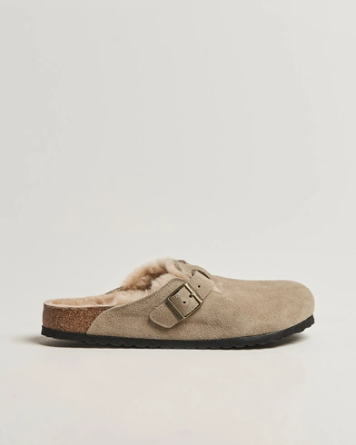 Herre | BIRKENSTOCK | BIRKENSTOCK Boston Shearling Taupe Suede