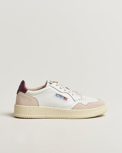Herre | Autry | Autry Medalist Low Sneaker White/Burgundy