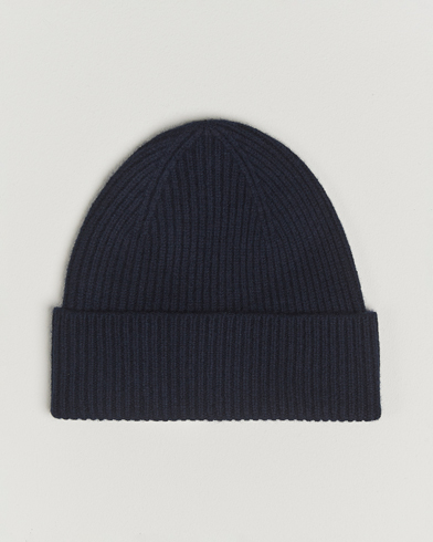 Herre | Amanda Christensen | Amanda Christensen Rib Knitted Merino Wool Cap Navy