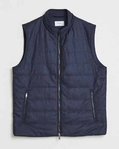 Eton Wool Padded Vest Navy – Blå