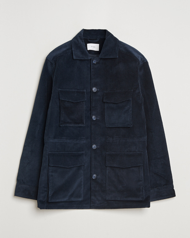 Eton Corduroy Field Jacket Navy – Blå