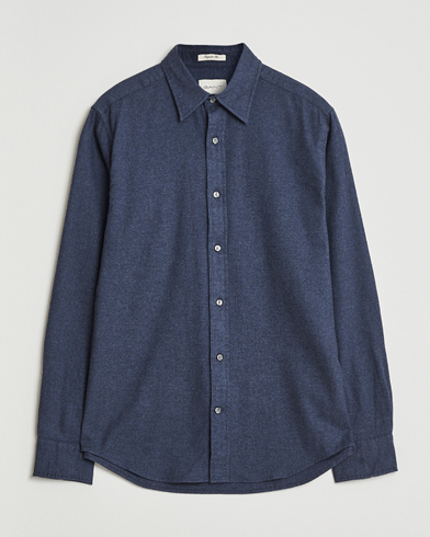 Herre | GANT | GANT Regular Fit Flannel Shirt Dark Indigo Melange
