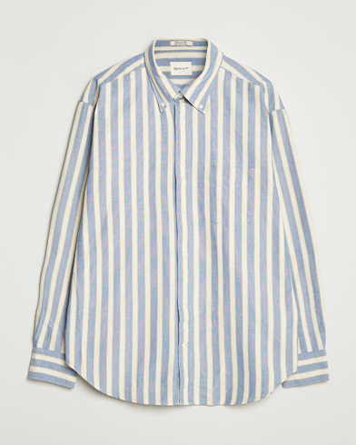 Herre | GANT | GANT Relaxed Fit Striped Heritage Oxford Shirt Blue Water