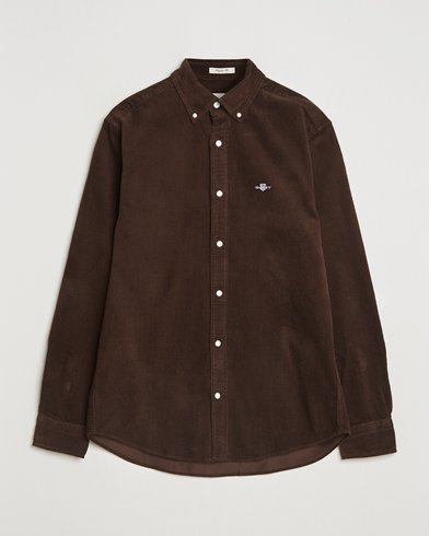 Herre | GANT | GANT Regular Fit Corduroy Shirt Rich Brown