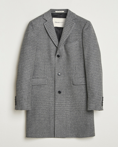 Herre | GANT | GANT Classic Wool Houndstooth Coat Black