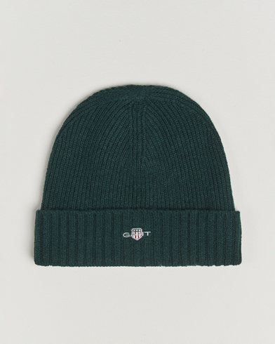 Herre | GANT | GANT Wool Lined Beanie Tartan Green