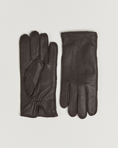 Herre | GANT | GANT Cashmere Lined Leather Glove Deep Brown