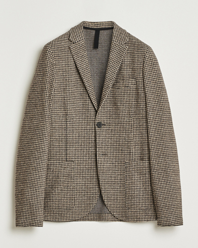 Herre | Harris Wharf London | Harris Wharf London Two Button Houndstooth Blazer Beige