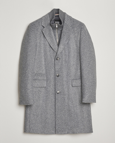 Herre | BOSS BLACK | BOSS BLACK Hyde Wool Bib Coat Silver