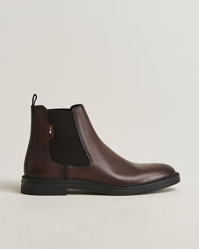 Herre | BOSS BLACK | BOSS BLACK Calev Leather Chelsea Boot Dark Brown