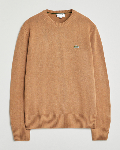 Herre | Lacoste | Lacoste Carded Wool Crew Neck Datte Chine