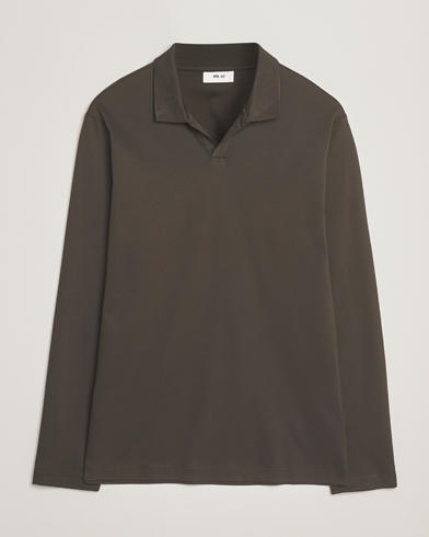 Herre | NN07 | NN07 Paul Mercerized Long Sleeve Polo Dark Army