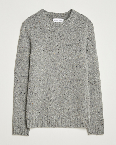 Herre | Samsøe Samsøe | Samsøe Samsøe Nataniel Donegal Knitted Crew Neck Grey Melange