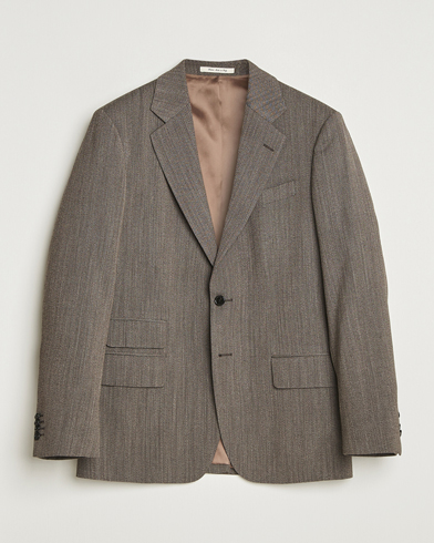 Herre | GANT 240 Mulberry Street | GANT 240 Mulberry Street Herringbone Suit Jacket Deep Brown