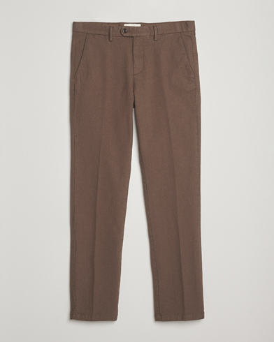 Herre | GANT | GANT Slim Fit Cotton Herringbone Trousers Rich Brown